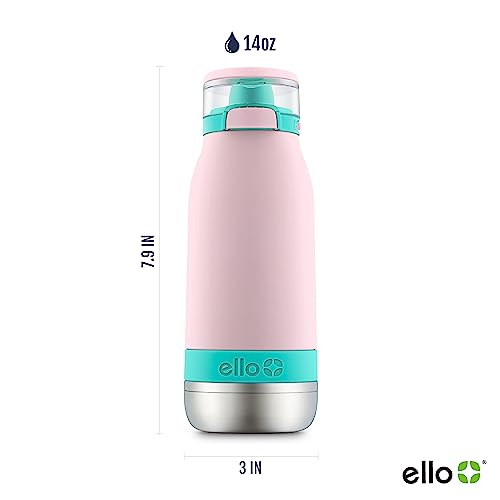 Ello Emma 14oz Vacuum Insulated Stainless Steel Kids Water Bottle with Straw and Built-in Carrying Handle and Leak-Proof Locking Lid for School... - Image 4