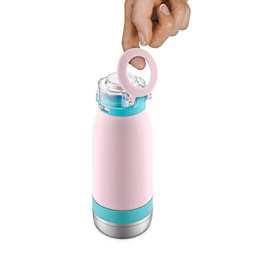Ello Emma 14oz Vacuum Insulated Stainless Steel Kids Water Bottle with Straw and Built-in Carrying Handle and Leak-Proof Locking Lid for School... - Image 5