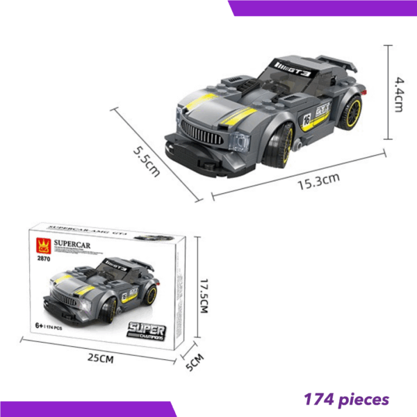 Black 16 Lego Super Car - Image 3