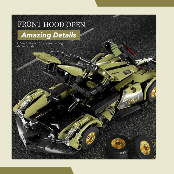 Olive Lego Racing Car - Image 4