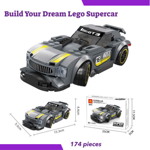 Black 16 Lego Super Car - Image 2