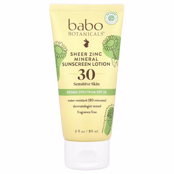 Babo Botanicals, Sheer Zinc Mineral Sunscreen Lotion